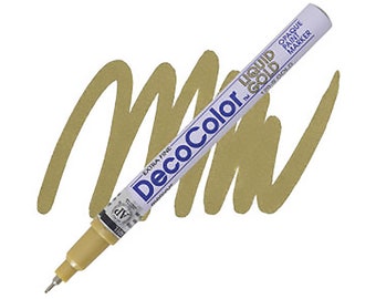 DecoColor, Paint Marker, Liquid Gold Ink, Gold Ink, Opaque Marker, Permanent Marker, Oil Based Paint Marker, Extra Fine Point