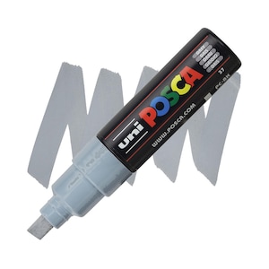 Posca Markers, Paint Marker, Grey Paint, 8K, Broad Tip, Opaque Ink, Acrylic Paint Pen, Permanent Ink, Smooth Flow, Wide Point, Shadow Gray