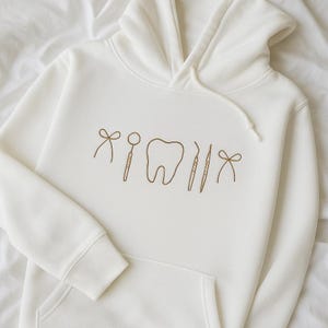 Dentist Embroidered Hoodie – Dental Tools & Tooth Design Sweatshirt or T-Shirt – Gift for Dental Hygienist, Dental Student, or Dentist