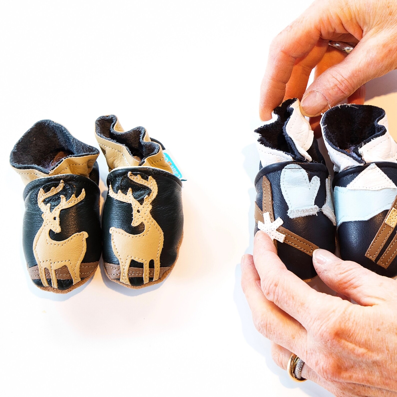Deer Me (baby Shoes in All-natural Leather, Forest Green) - Etsy