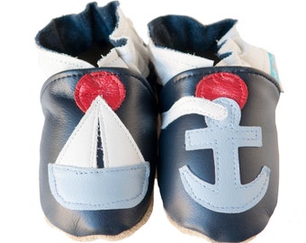 Ships Ahoy (baby shoes all-leather)