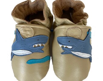 Shark Bait (baby shoes in all-natural leather)