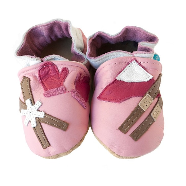 Ski Patrol (baby shoes in all-natural leather, pink)