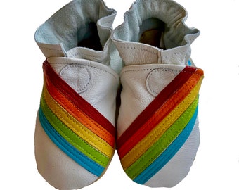 Over the Rainbow (white baby shoes in all-leather)