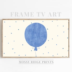 Samsung Frame TV Art Happy Birthday Frame TV Art Blue Balloon TV Art Boy Birthday Tv Art Boy Baby Shower Tv Art First Birthday Tv Art