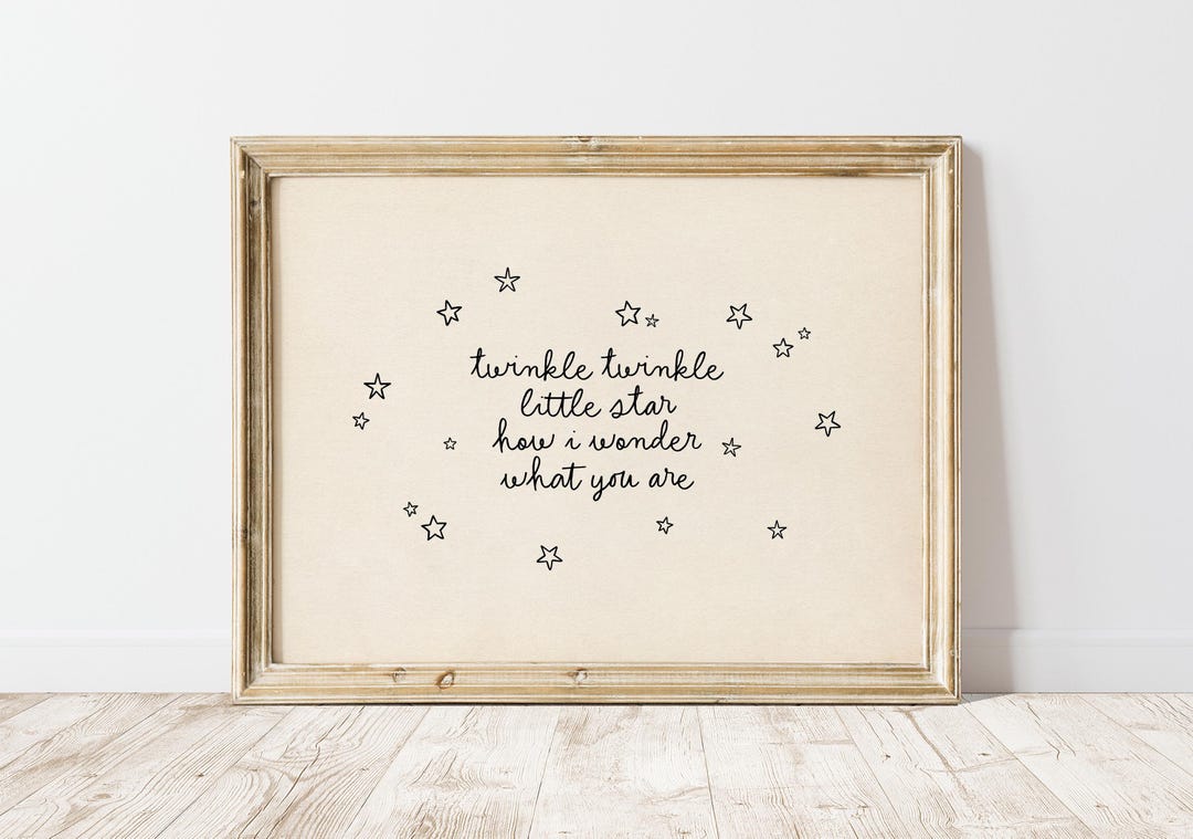 Twinkle Twinkle Little Star Printable Wall Art, Neutral Nursery Decor ...