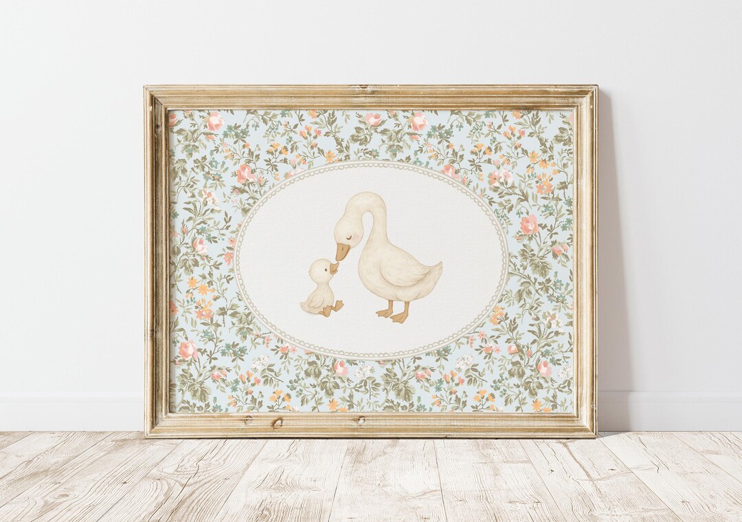 Silly Goose Nursery Print, Baby Girl Printable Wall Art, Woodland ...
