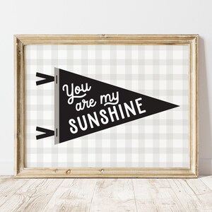 You Are My Sunshine Poster, Neutral Nursery Decor, Kids Room Print, Boho Play Room Wall Art, Printable Affirmation Quote, Cottagecore Print