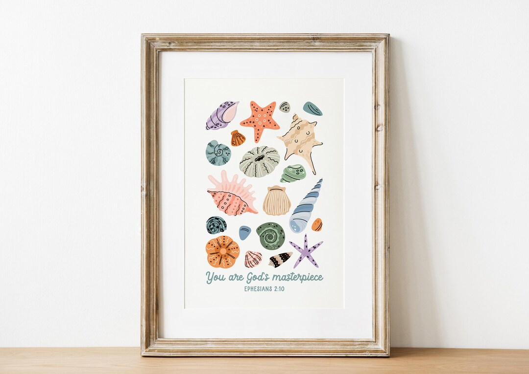 You Are Gods Masterpiece Christian Poster, Scripture Nursery Print ...
