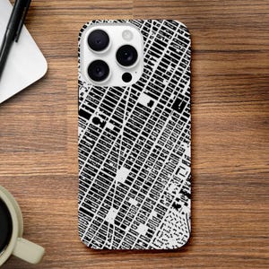 iPhone Tough Case - Manhattan (New York City) Urban Design Karte (Monochrom)