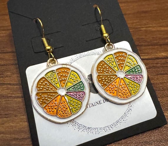 Orange Slice Earrings/orange/dangle Earrings/charm Earrings/fruit
