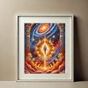 Celestial Ascension Digital Art | Enlightenment Energy Art | Cosmic Lightworker Print | Digital Download for Meditation & Manifestation
