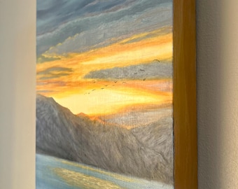 Original Oil Painting on MDF Cradled Panel 8.5x11” - Maintains in Awakening - Original Artwork Ready to Hang - Home Decor