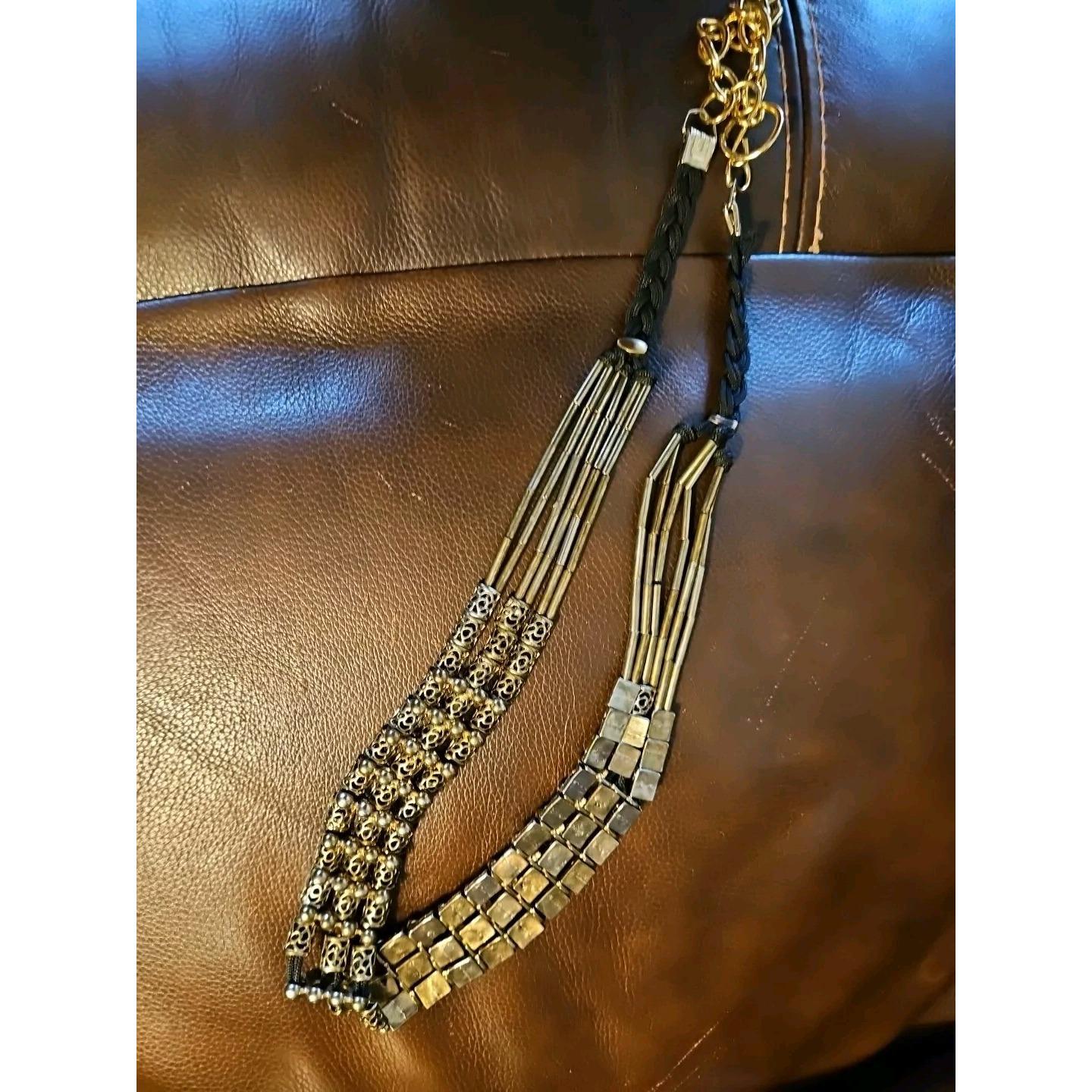 Vintage WIDE LAYERED Chain Belt MODERNIST Runway Brutalist Filigree STEAMPUNK‎ Vintage WIDE Layered Chain Belt MODERNIST Runway Brutalist  main image 4