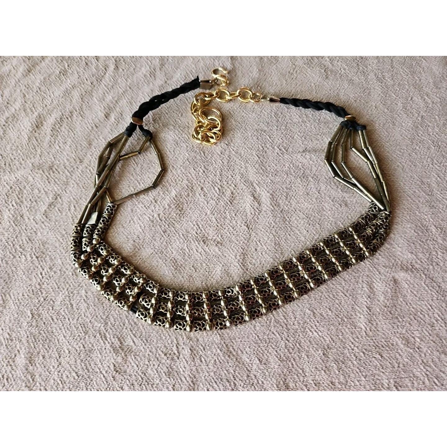 Vintage WIDE Layered Chain Belt MODERNIST Runway Brutalist 