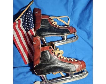 Pattini da hockey vintage CCM in pelle, taglia 11-1/3 Senior A, Canada e USA