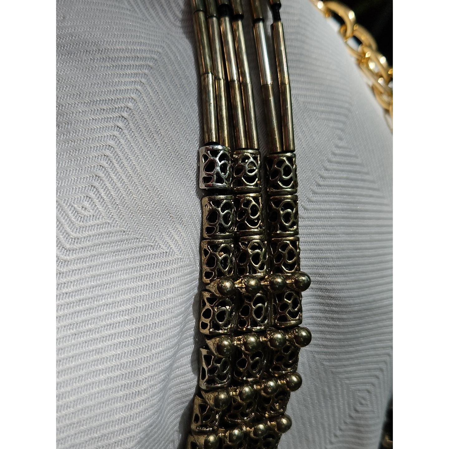Vintage WIDE LAYERED Chain Belt MODERNIST Runway‎ Brutalist Filigree STEAMPUNK Steampunk Wide Belts for Women for sale | eBay main image 4