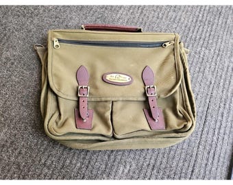 Vintage DUCKS UNLIMITED Canvas Leather Gear Bag Messenger Bag Laptop Case