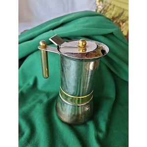 Cafetière expresso VEV Vigano Acier inoxydable Laiton Fabriqué en Italie Dessus de cuisinière