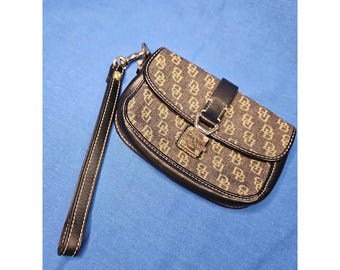 Dooney & Bourke Signature flap schoudertasje monogram canvas leer Y2K Vintage