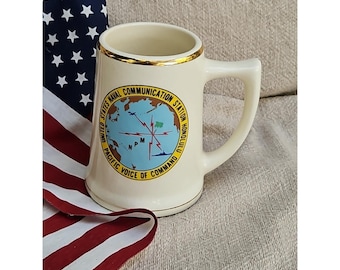 US Naval Communication Station HONOLULU Mug Stein VINTAGE Navy Pacific Command