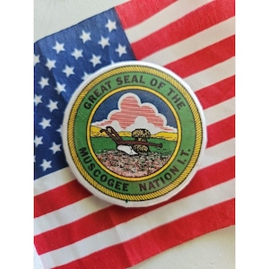 Oklahoma Großes Siegel des MUSCOGEE NATION TRIBE Button 5,5 cm