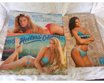 Vintage Hooters Calendars Lot Bikini Girls Models Swimsuit Y2K 2002 2005-06