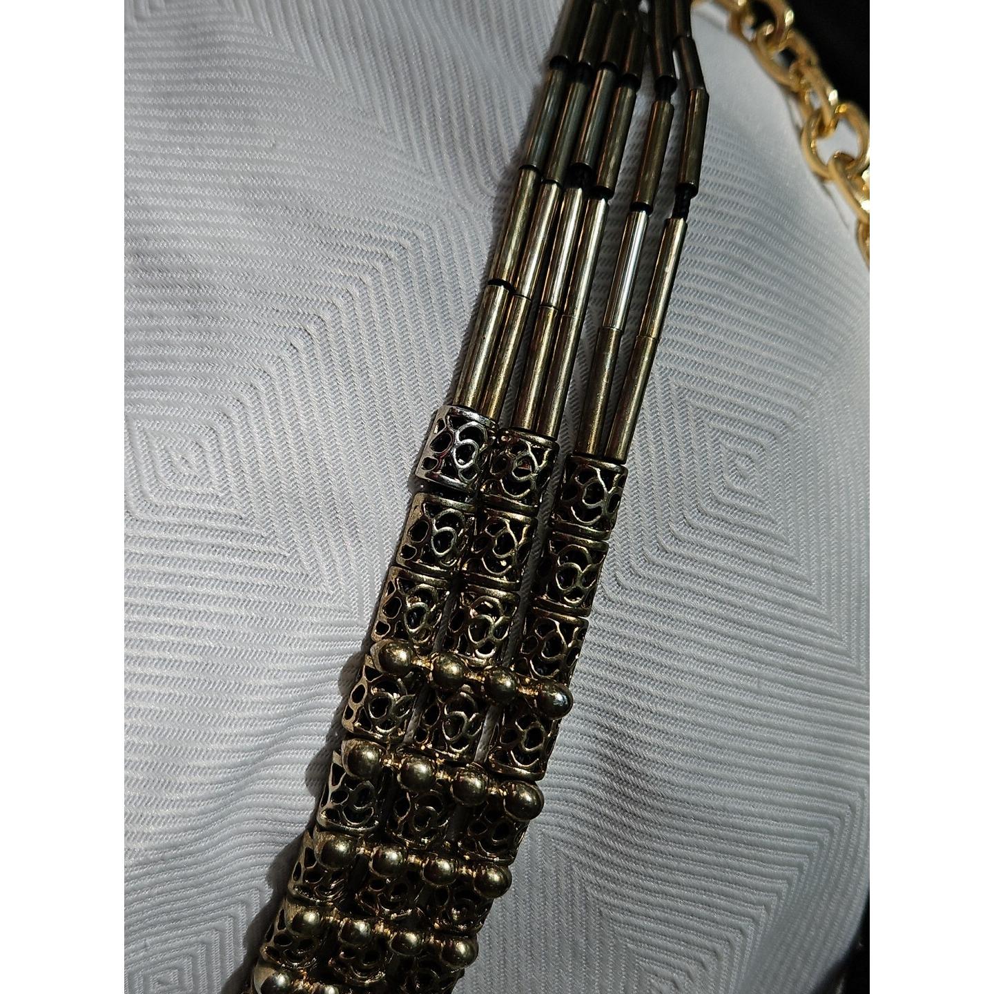 Vintage WIDE Layered Chain Belt MODERNIST Runway Brutalist 