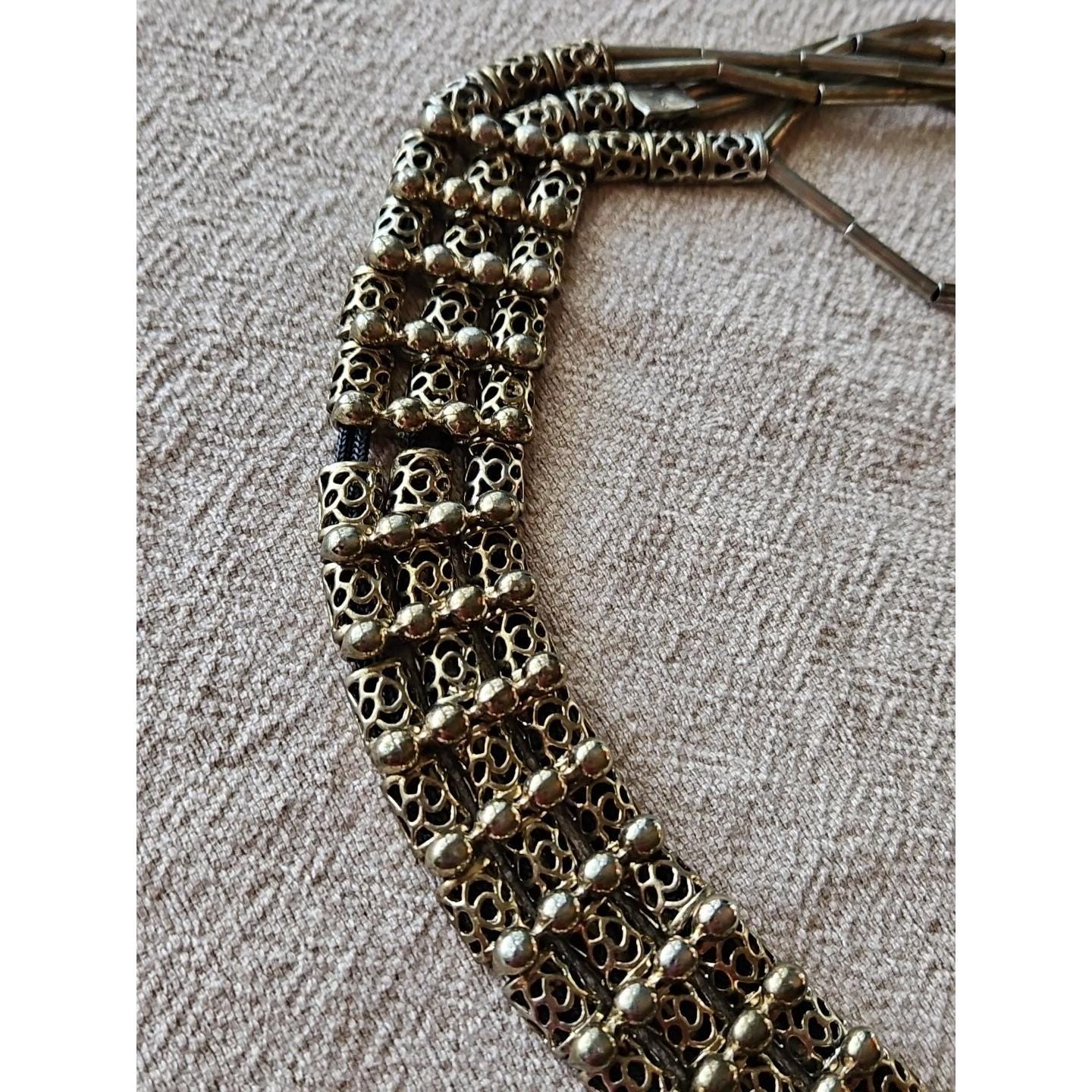Vintage WIDE Layered Chain Belt MODERNIST Runway Brutalist  display picture 1