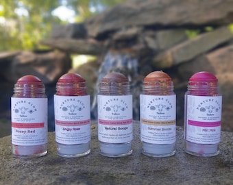 Natural Makeup box with organic tinted TALLOW based makeup sticks, Contour Balms, cream blush