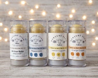 Tallow Lip Balm, Tallow Balm Chapstick, Fragrance Free Lip