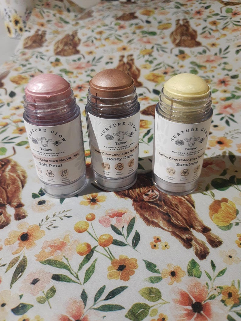 Natural Makeup box with organic tinted TALLOW based makeup sticks, Contour Balms, cream blush image 10