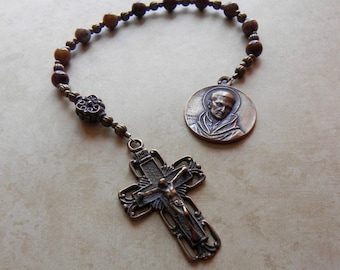 St. Bernard Pocket Rosary - Chaplet - Patron Saint - Catholic - First Communion - Confirmation - Boy - Man - Men