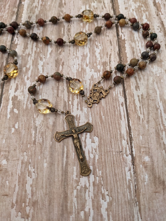 Catholic Rosary Virgin Mary Sacred Heart of Jesus Rosary - Etsy