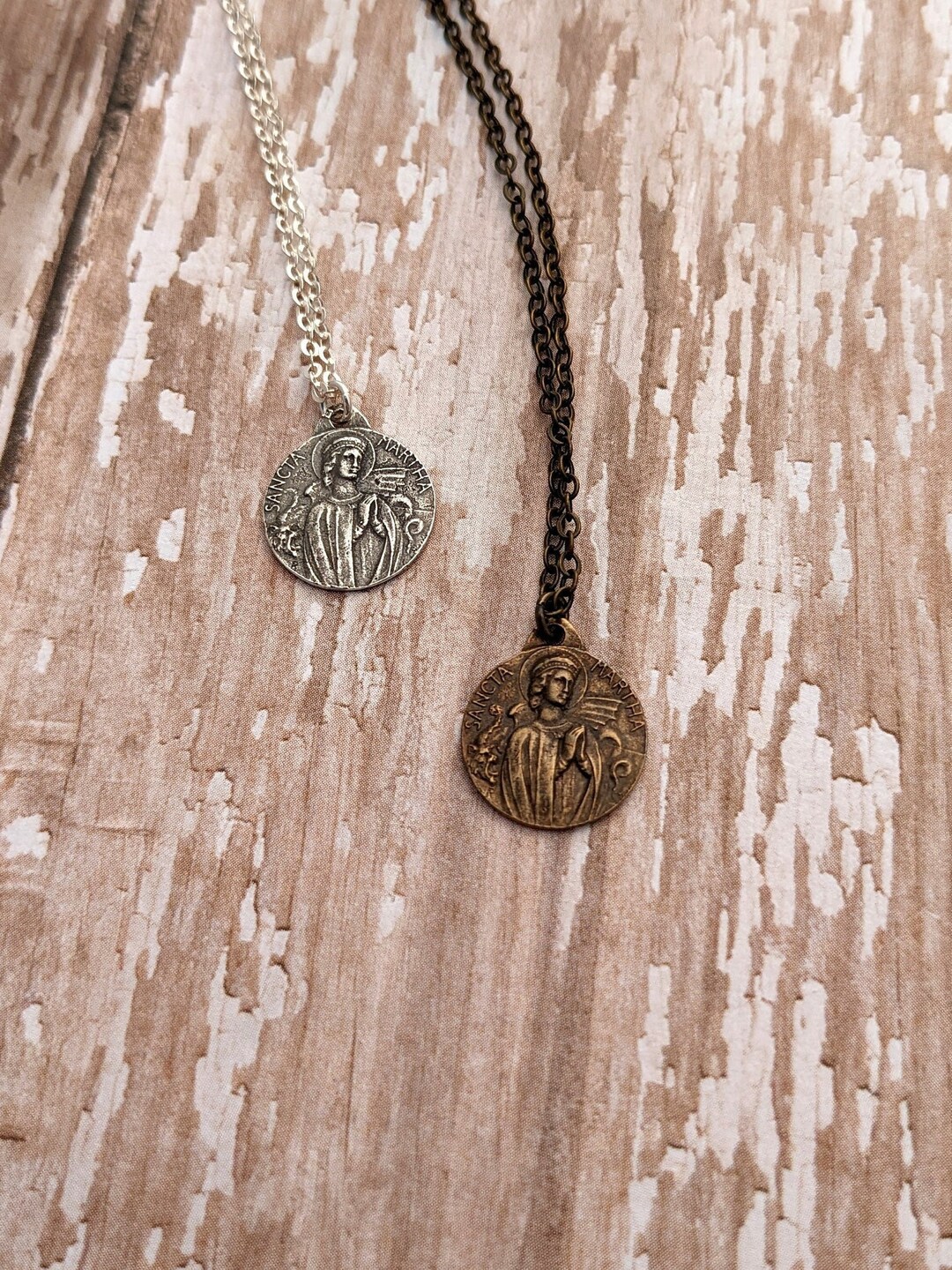 St. Martha Catholic Medal Necklace - St. Martha and the Dragon Legend ...