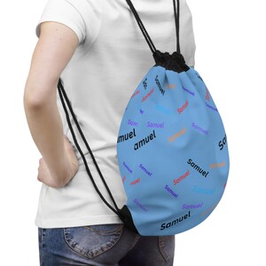 Joli sac à cordon avec nom - Sac à dos durable pour un usage quotidien, voyage, salle de sport, sac à bandoulière, cartable, sac à cordon, joli cadeau prénom