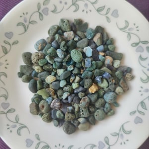 Small Blue and Green Slag Pebbles