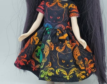Halloween Rainbow Print Party Dress for Blythe