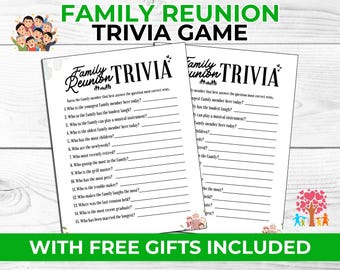 Family Reunion Trivia Game – Fun Family Gathering Activity, Free Family Reunion Riddle Game & Photo Booth Props for All Ages