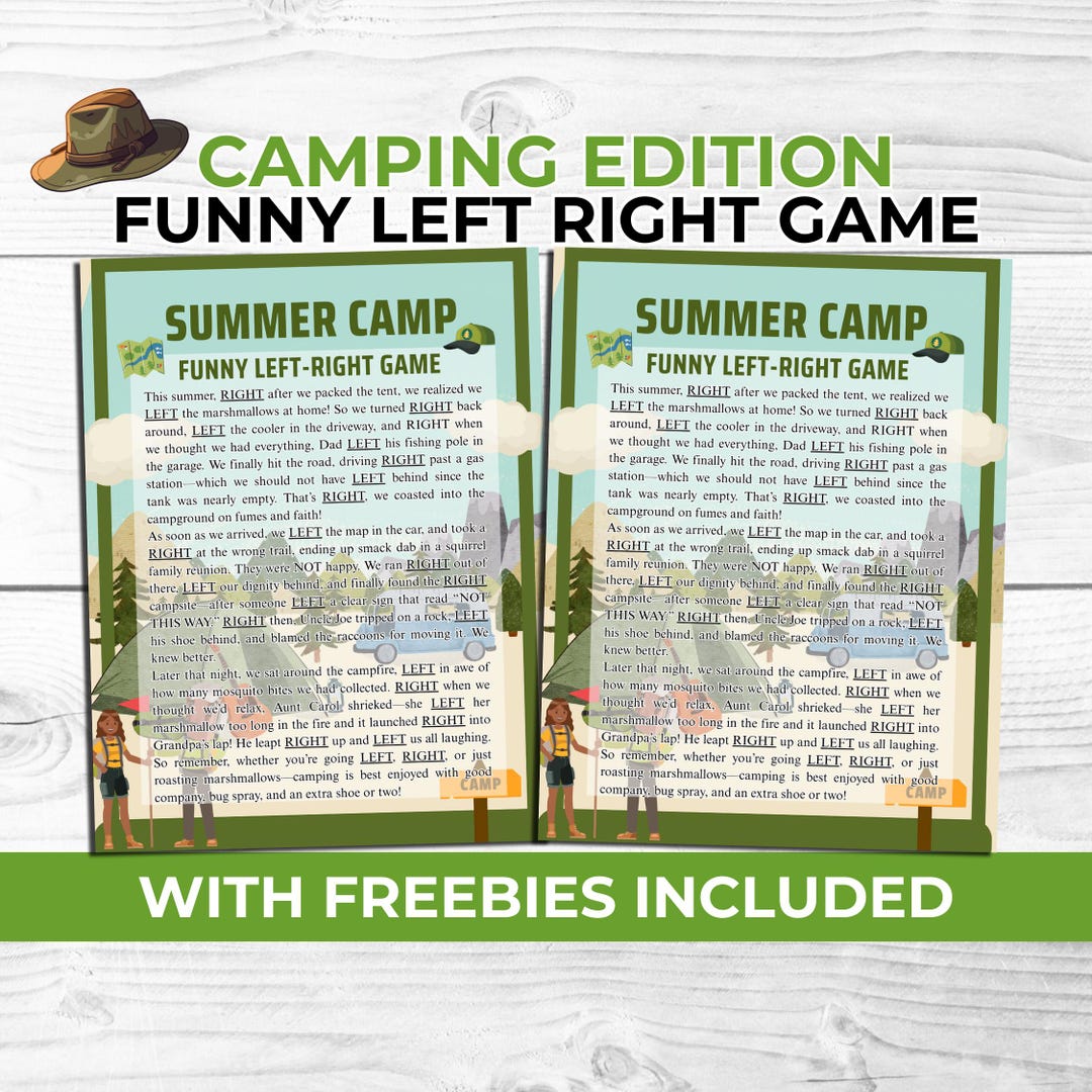 Camping Left Right Game for Campers & Families – Funny Campfire Game ...