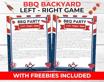 Grillspel vänster höger för familjer och barn – Bakgårdsfestspel + GRATIS utskrivbart utomhusfestspel och fotoboksrekvisita – Sommarkul med grillfesten