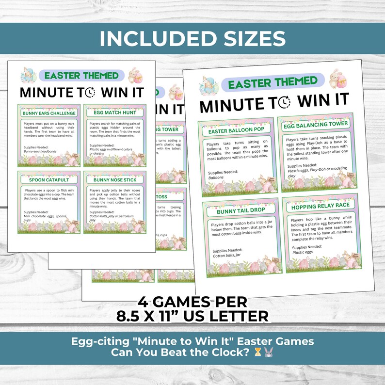 Easter Minute to Win It Games Bundle | Fun Easter Party Games for Kids ...