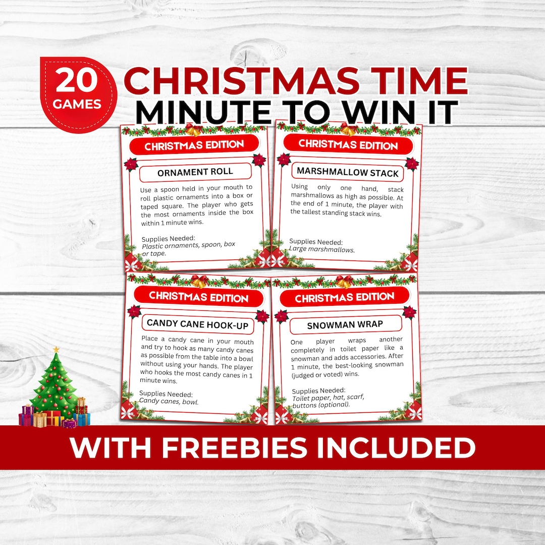 Christmas Minute to Win It Games for Families, Kids & Adults | Holiday ...