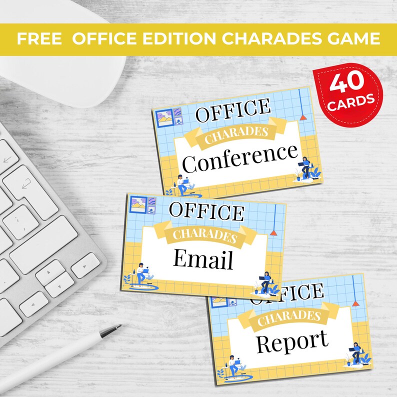 Office Party Friendly Feud Game Bundle for Coworkers | Funny Team Building Trivia for Work Events + Free Office Charades & Left Right Game