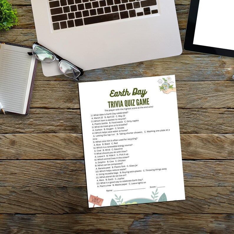 Earth Day Trivia Quiz Game for Kids, Teens & Families | Fun Printable ...