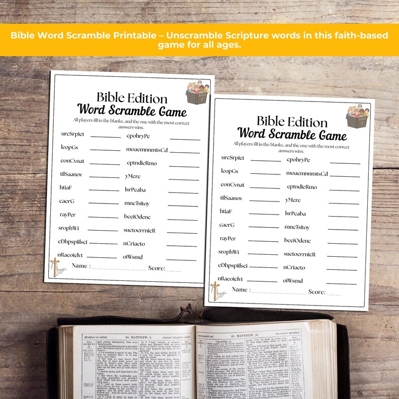 Scrambled Scriptures Bible Word Scramble Game Printable – Fun Scripture Puzzle for Families ...