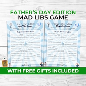 Father&#39;s Day Mad Libs Game for Kids, Teens & Adults – Fun Printable Family Activity + Free Dad Joke Challenge and Photo Booth Props Party
