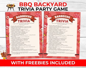 Printable Barbecue Trivia Party Game for BBQ Hosts & Families + Free Charades Cards and Photo Booth Props – Summer Cookout Fun!
