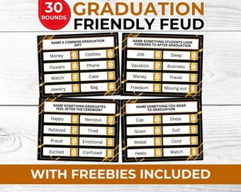 Graduation Friendly Feud Game Printable for Students Classmates & Family Fun Grad Party Game High School College Group Activity