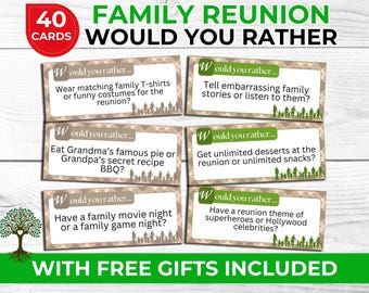 Family Reunion Would You Rather Game – Fun Printable Activity for All Ages, Includes Free Family Reunion Guess Who Game & Photo Booth Props